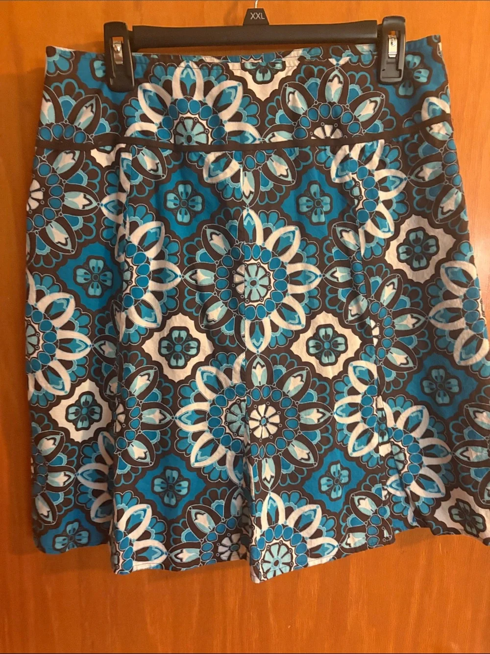 Ann Taylor Blue and White Floral Circle Skirt